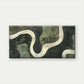 Abstract Green Black Curved Wall Art Canvas Office Home Room Framed 120x60cm