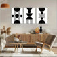 3pcs Black and White Minimalist Abstract  Metal Print Ready to Hang Art