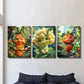 3pcs Smiling carrot cauliflower strawberry creature Metal Print Ready to Hang Art