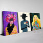 3pcs Modern Abstract Colorful Art Florals & Lady Wall Art Set Canvas Framed 40x60cm - High Quality Print 100% Australian Made Wall Canvas Ready to Hang