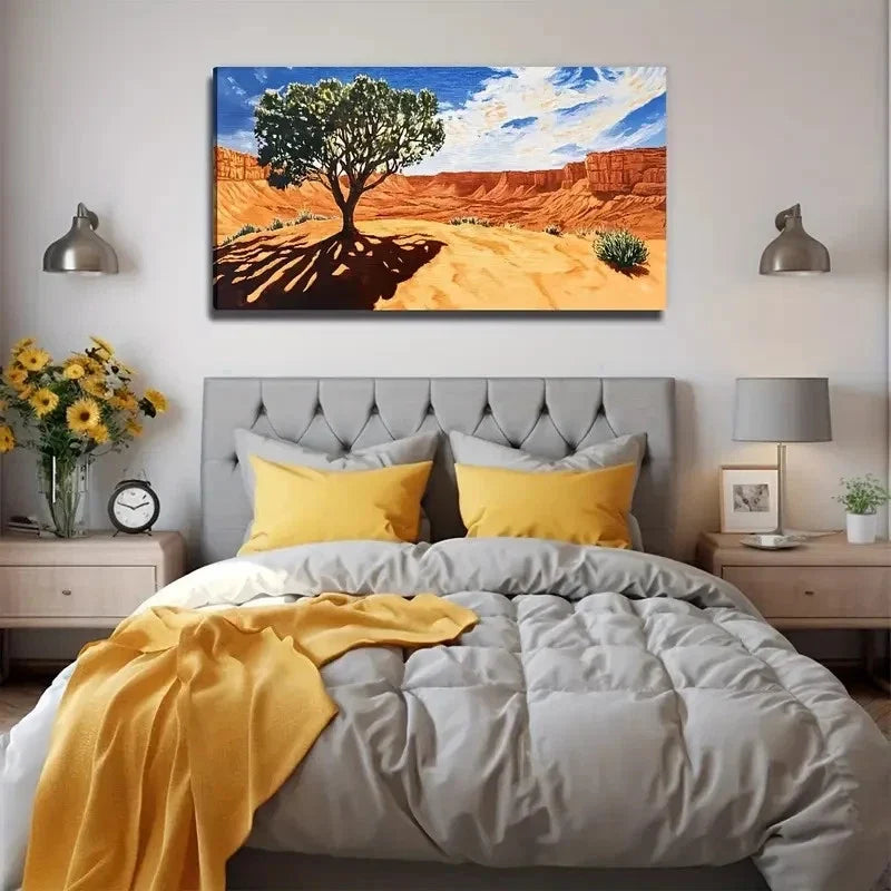 Vibrant Tree Of Life Modern Wall Art Canvas Office Home Room Framed 80x45cm