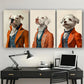 3pcs Modern White Animal Prince Metal Print Ready to Hang Art