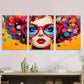 3pcs Vibrant Orange, Blue, and Green Palette Metal Print Ready to Hang Art