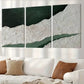 3pcs Abstract Green & White Painting Canvas Framed 40x60cm - High Quality Print 100% Australian Made Wall Canvas Ready to Hang