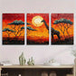 3pcs Animal Theme Mosaic Classic Painting Metal Print Ready to Hang Art