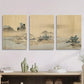 3pcs Ukiyo-e vintage Japanese landscape Metal Print Ready to Hang Art