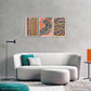 3pcs Red and Black Lines Decorative Poster Metal Print Ready to Hang Art