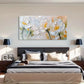White Blooming Flowers Décor Wall Art Canvas Office Home Room Framed 120x60cm