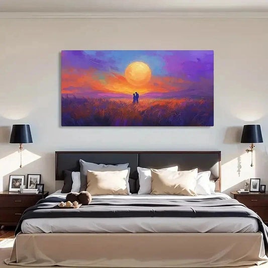 Sunlit Forest Landscape Floral Wall Art Canvas Office Home Room Framed 120x60cm