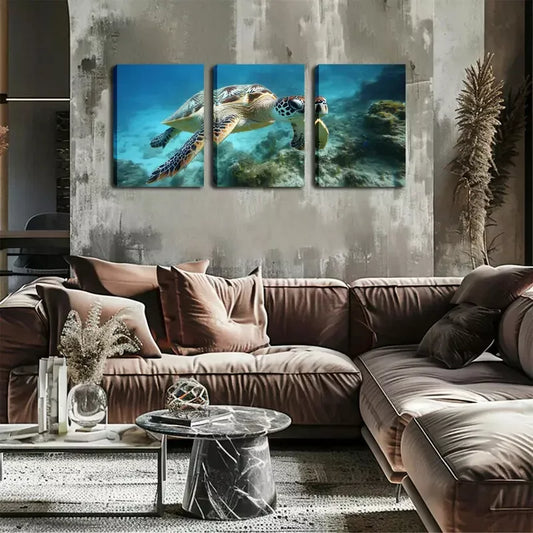 3pcs Magical Creatures, Turtles, Hot Items Wall Art Set Canvas Framed 40x60cm - High Quality Print 100% Australian Made Wall Canvas Ready to Hang