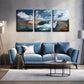 3pcs  Large Dam Water Release, Attractive Wall Art Set Canvas Framed 40x60cm - High Quality Print 100% Australian Made Wall Canvas Ready to Hang
