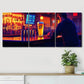 3pcs Dark Alone Colorful Bar Scene Perfect Wall Art Set Canvas Framed 40x60cm - High Quality Print 100% Australian Made Wall Canvas Ready to Hang