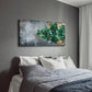Deep Green Floral Golden Wall Art Canvas Office Home Room Framed 120x60cm
