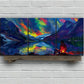 3pcs Abstract Mountain Lake Sunset Vibrant Metal Print Ready to Hang Art