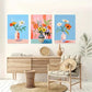 3pcs Sunlit Daisies Botanical Metal Print Ready to Hang Art