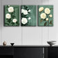 3pcs White Camellias in Full Bloom Perfect Wall Art Set Canvas Framed 40x60cm - High Quality Print 100% Australian Made Wall Canvas Ready to Hang