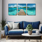3pcs Coastal Landscape Triptych Wall Art Set Canvas Framed 40x60cm - High Quality Print 100% Australian Made Wall Canvas Ready to Hang