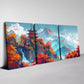 3pcs Enchanting and Serene Lakeside Town Wall Art Set Canvas Framed 40x60cm - High Quality Print 100% Australian Made Wall Canvas Ready to Hang