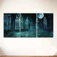3pcs Gothic Backdrop with Dark Arched Windows Canvas Framed 40x60cm - High Quality Print 100% Australian Made Wall Canvas Ready to Hang