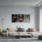 3pcs Basketball Sports Orange Black & White Metal Print Ready to Hang Art