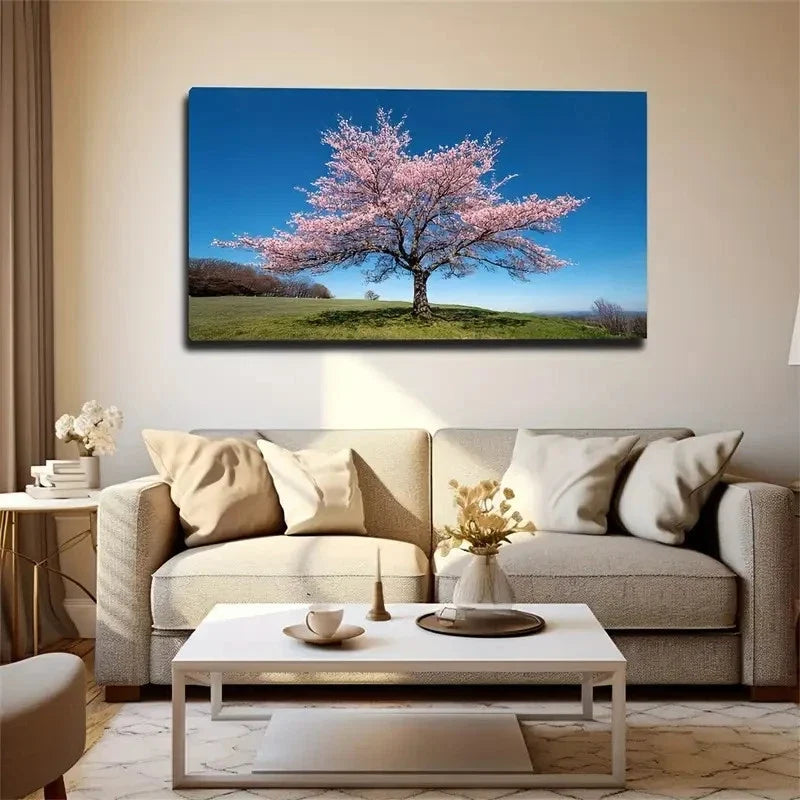 Mysterious Cherry Blossom Style Wall Art Canvas Office Home Room Framed 120x60cm
