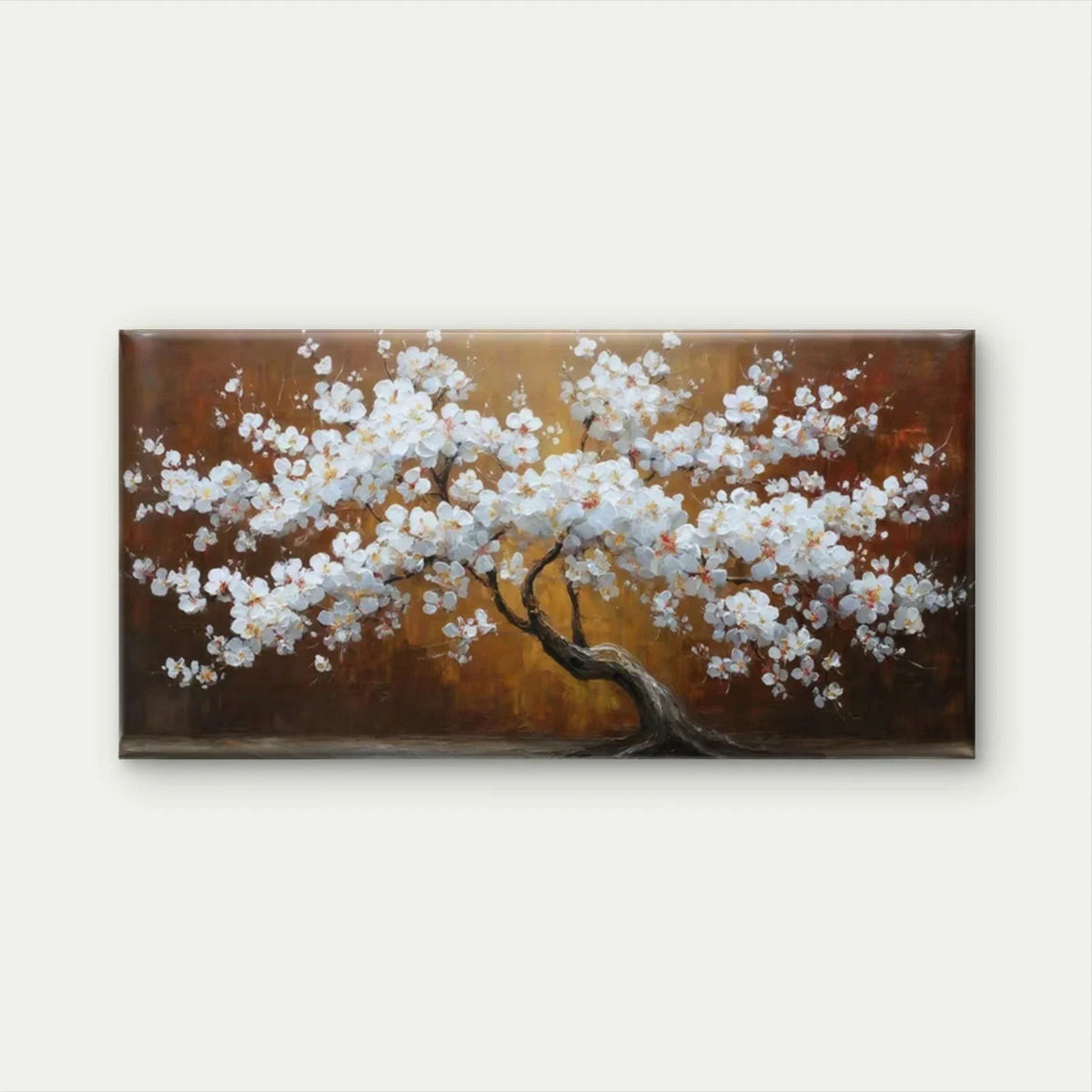 Elegant White Blossom Tree Wall Art Canvas Office Home Room Framed 120x60cm