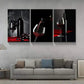 3pcs Red Wine & Glass Theme Metal Print Ready to Hang Art