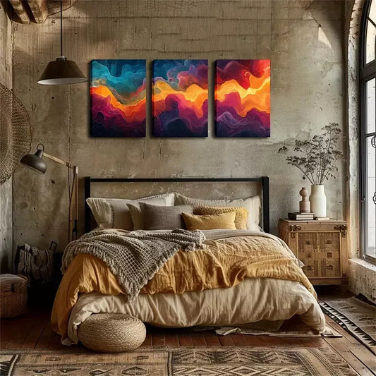 3pcs Abstract Patterns, Cloud and Light  Wall Art Set Canvas Framed 40x60cm - High Quality Print 100% Australian Made Wall Canvas Ready to Hang