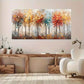 Vibrant Autumn Trees wall canvas office home room framed 120x60cm
