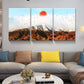 3pcs Sunset Mountain White Clouds Blue Sky Metal Print Ready to Hang Art