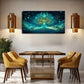 Turquoise & Golden Light Wall Art Canvas Office Home Room Framed 120x60cm