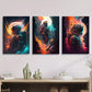 3pcs Fantasy Astronaut Classic Modern Metal Print Ready to Hang Art