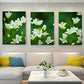 3pcs A Close-Up Of White Florals Green Leaves Metal Print Ready to Hang Art