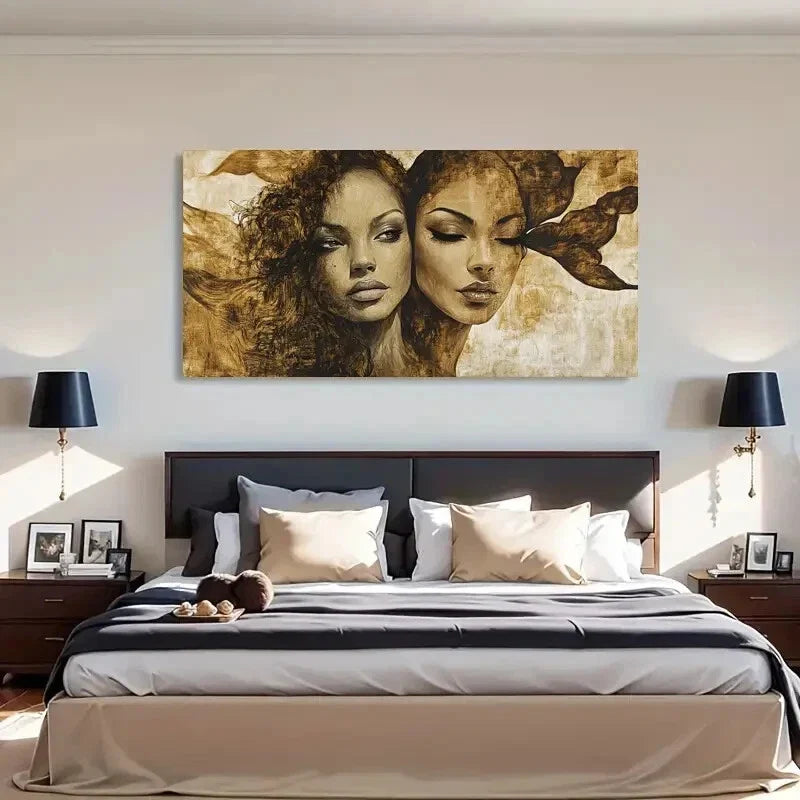 Abstract Double Exposure Modern Wall Art Canvas Office Home Room Framed 120x60cm