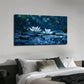 Two White Water Lilies Blooming Wall Art Canvas Office Home Room Framed 120x60cm