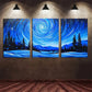 3pcs Starry Sky And Snow Mountain Metal Print Ready to Hang Art