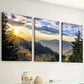 3pcs Featuring Mountain Sunset Forest Nature Wall Art Set Canvas Framed 40x60cm - High Quality Print 100% Australian Made Wall Canvas Ready to Hang
