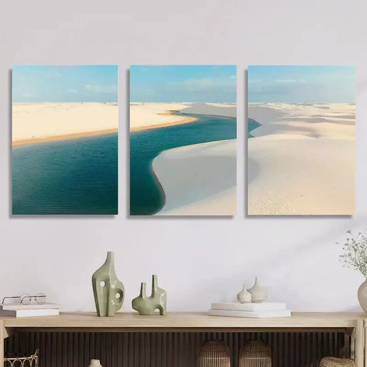 3pcs  Brazil's Atlantic  Wall Art Set Canvas Framed 40x60cm - High Quality Print 100% Australian Made Wall Canvas Ready to Hang