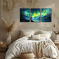 3pcs Northern Lights And Tiny People  Wall Art Set Canvas Framed 40x60cm - High Quality Print 100% Australian Made Wall Canvas Ready to Hang