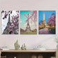 3pcs Beautiful Eiffel Tower Triptych Landscape Wall Art Set Canvas Framed 40x60cm - High Quality Print 100% Australian Made Wall Canvas Ready to Hang