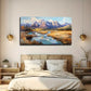 Snowy Mountain Scene Modern Wall Art Canvas Office Home Room Framed 120x60cm