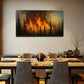 Vibrant Flames & Pine Trees Wall Art Canvas Office Home Room Framed 120x60cm