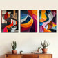 3pcs Abstract Color Block Stitching  Metal Print Ready to Hang Art
