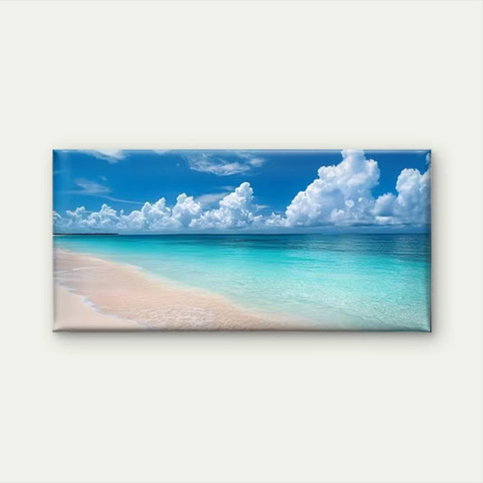 Beach Scenery Coastal Landscape Wall Art Canvas Office Home Room Framed 80x45cm