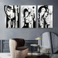 3pcs Abstract Black and White Woman Portrait Metal Print Ready to Hang Art