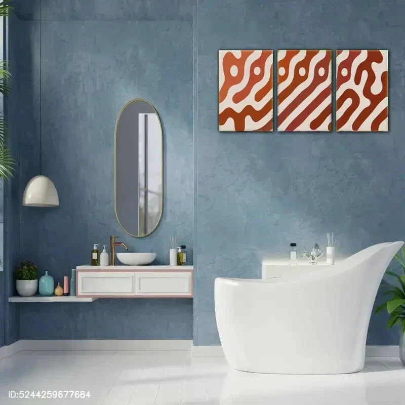 3pcs Abstract Style Print Modern Minimalist Metal Print Ready to Hang Art