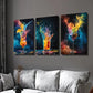 3pcs  Colorful Drink Splashes, Starry Night Wall Art Set Canvas Framed 40x60cm - High Quality Print 100% Australian Made Wall Canvas Ready to Hang