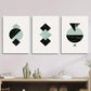 3pcs black and blue, nordic design painting Metal Print Ready to Hang Art