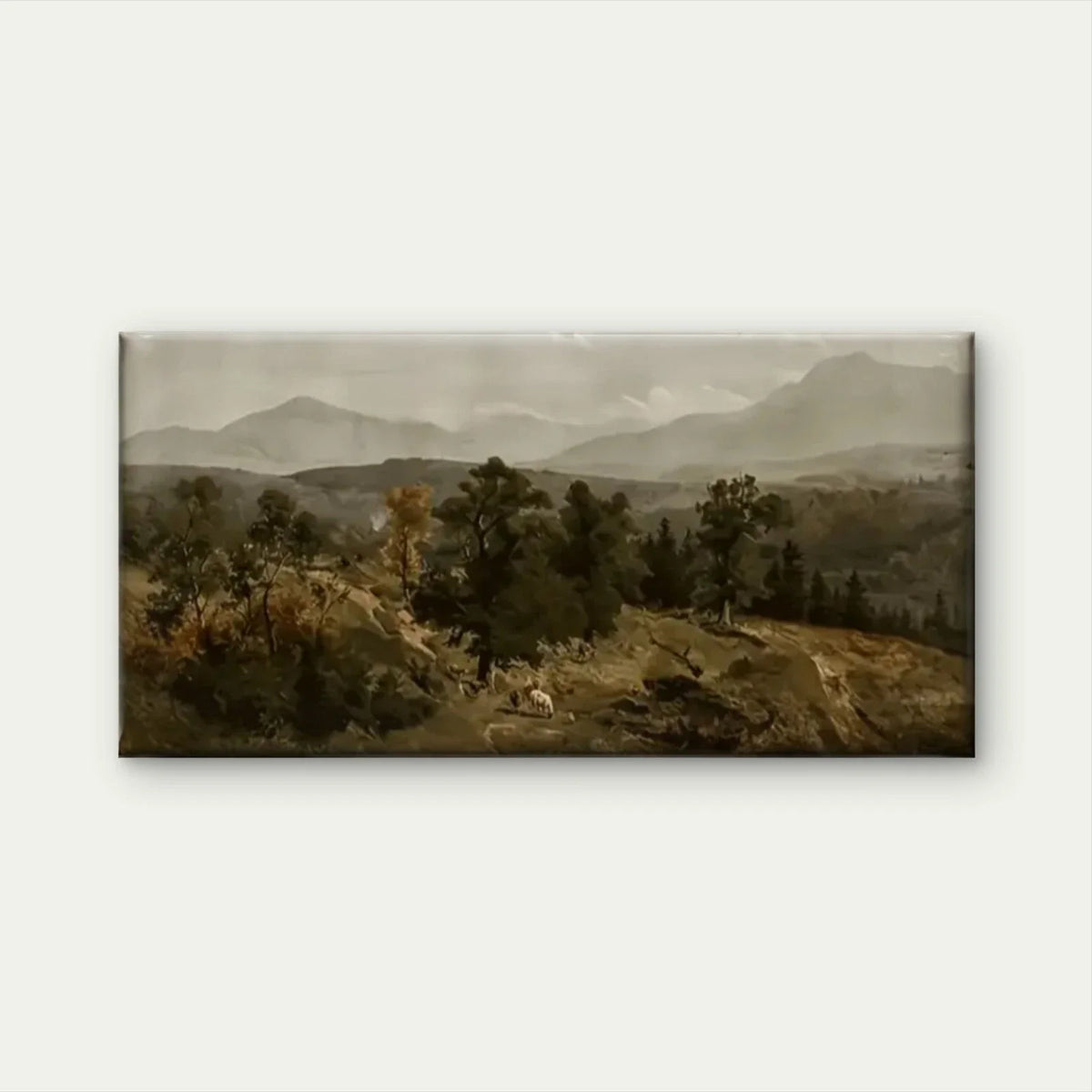 Mountains Trees Forest Wall Art Canvas Office Home Room Framed 120x60cm