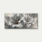 Abstract Silvery White Lily Wall Art Canvas Office Home Room Framed 80x45cm